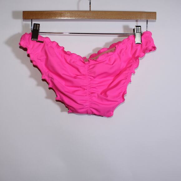 Victoria's Secret Hot Pink Bikini Bottom With Ruffles Size M - Picture 2 of 4